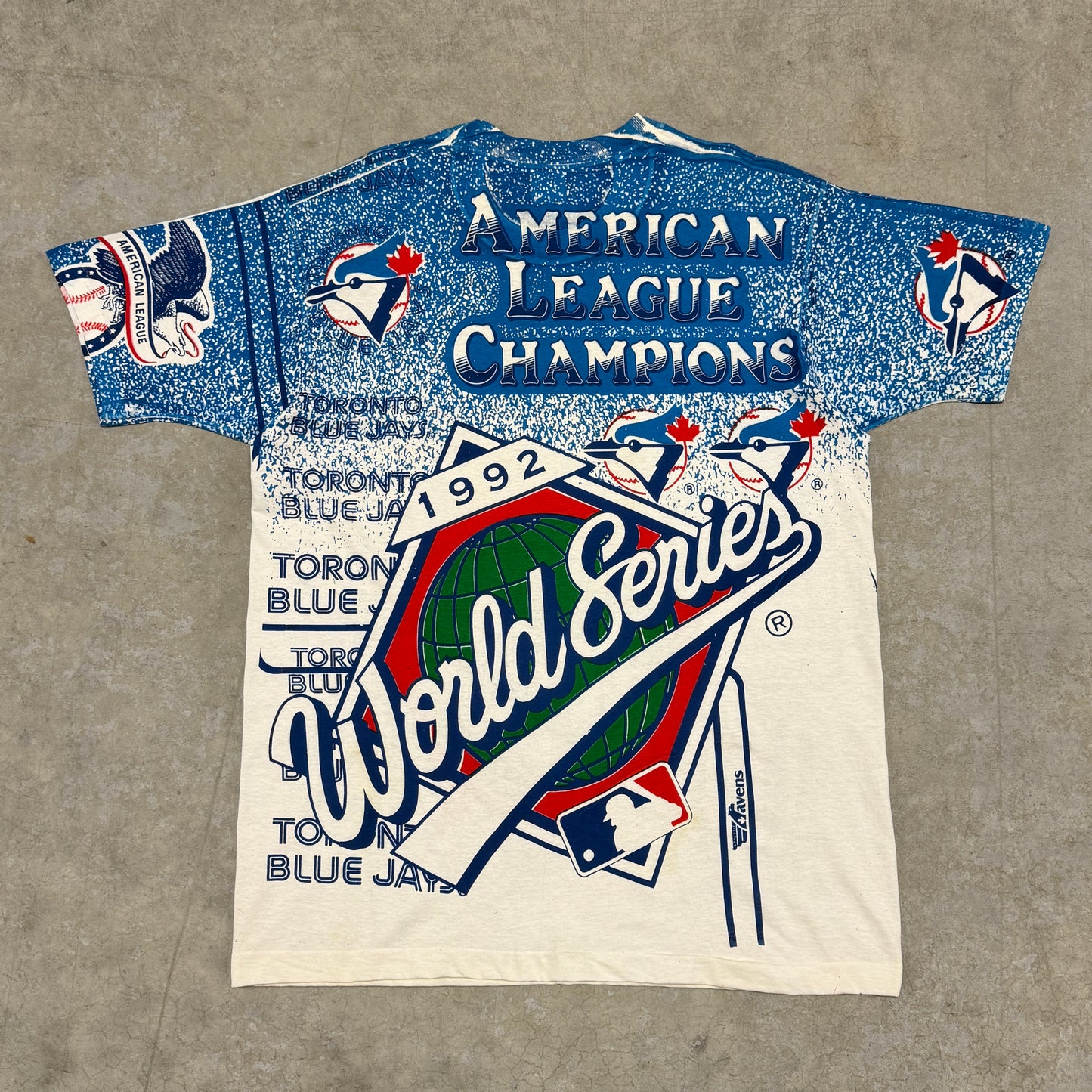 (XL) 1992 Toronto Blue Jays All Over Print Shirt Deadstock