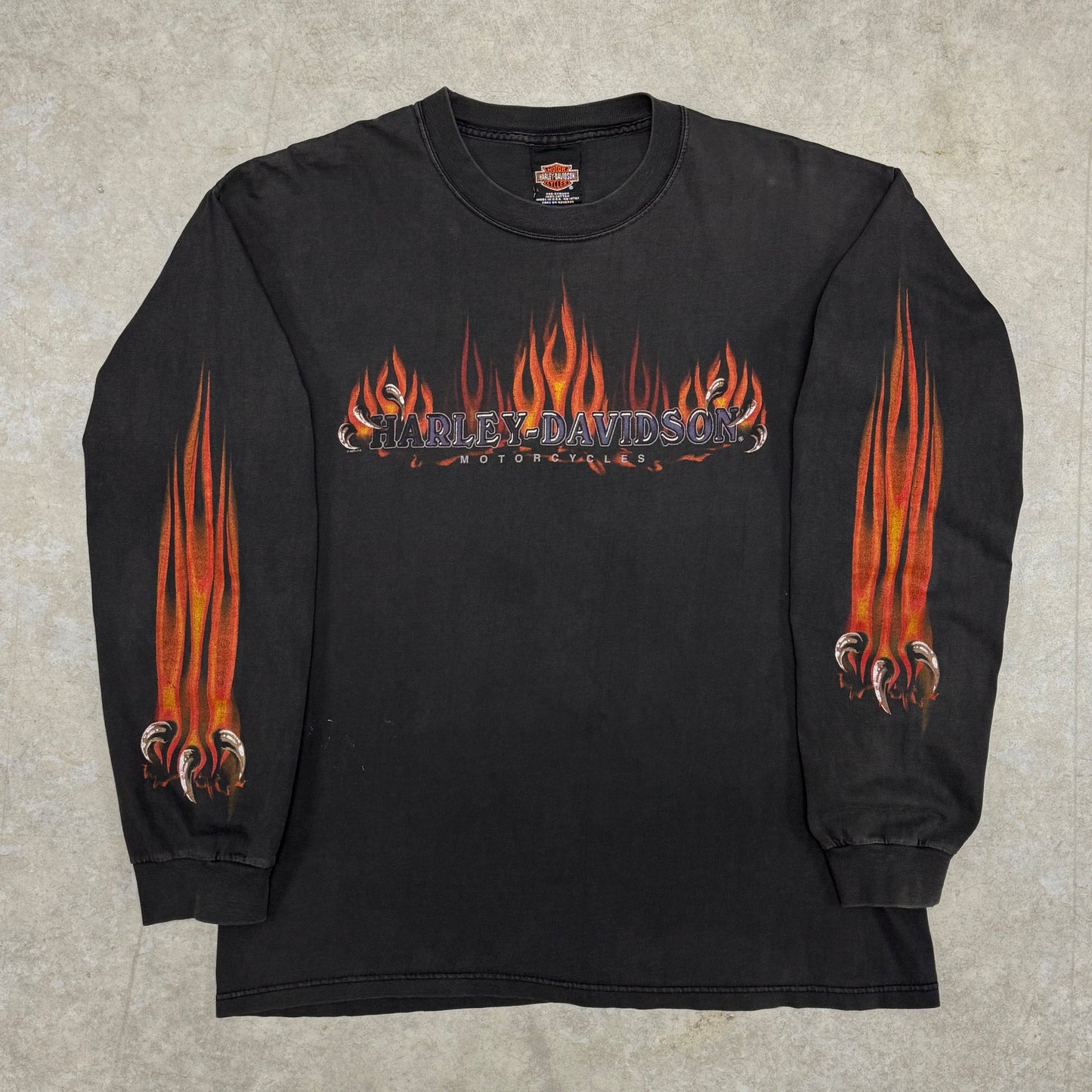 (L) Vintage Harley Flame Longsleeve Shirt