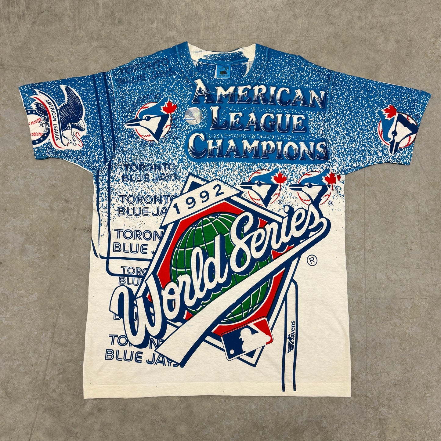 (XL) 1992 Toronto Blue Jays All Over Print Shirt Deadstock