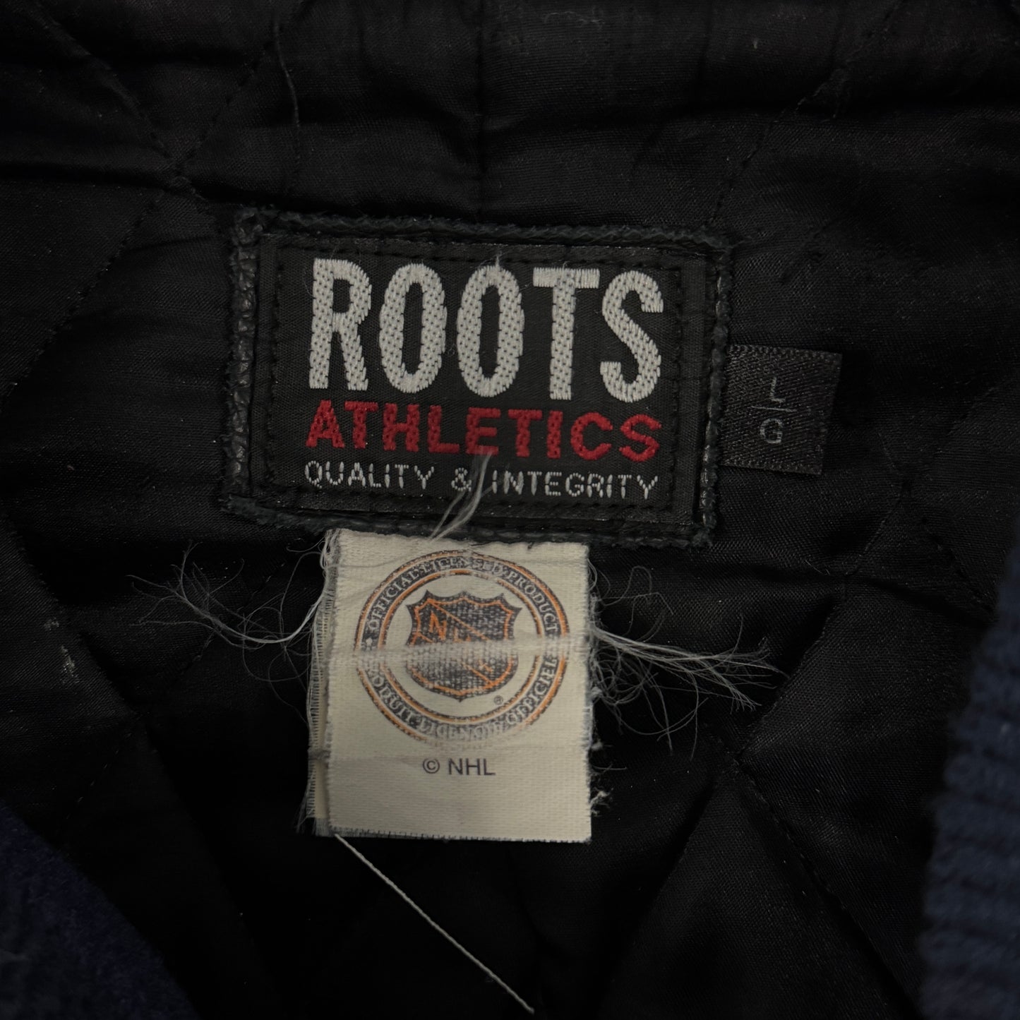 (L) Vintage Toronto Maple Leafs Roots Varsity Jacket