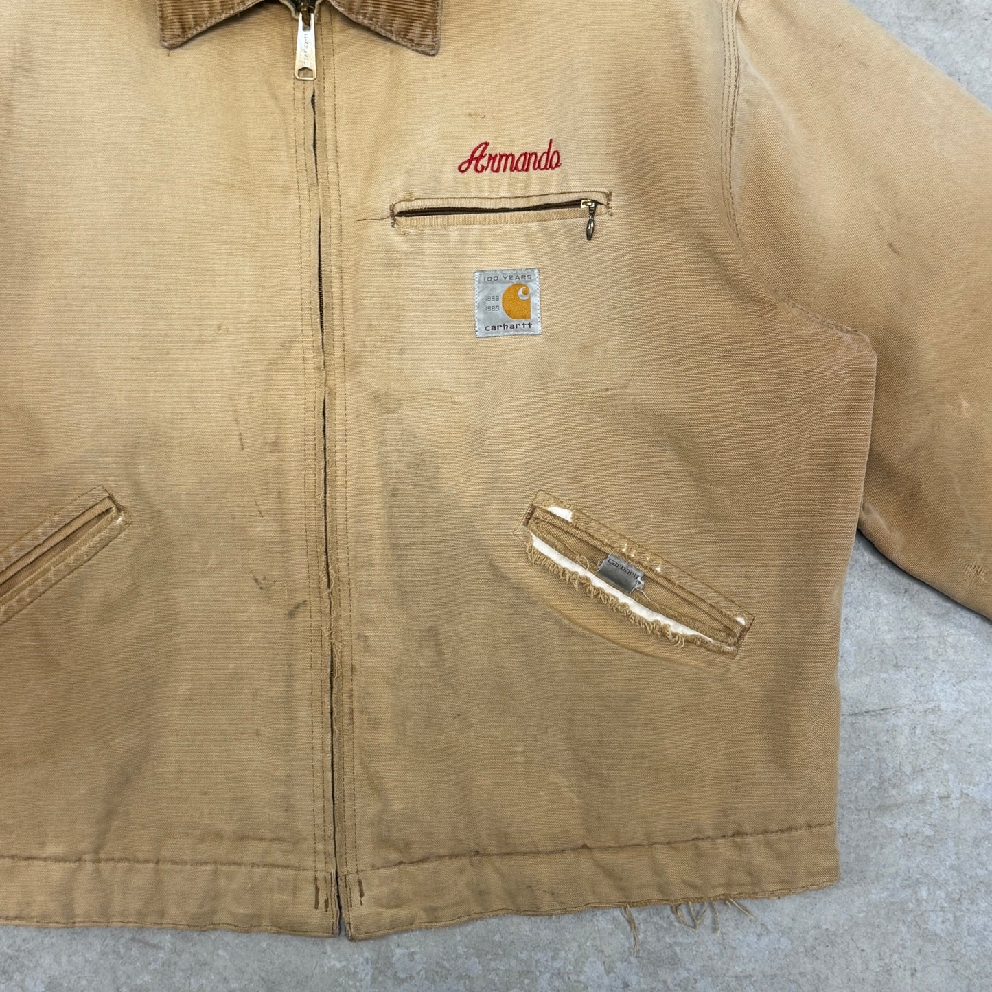 (L) 1989 Carhartt Detroit Jacket 100 Year