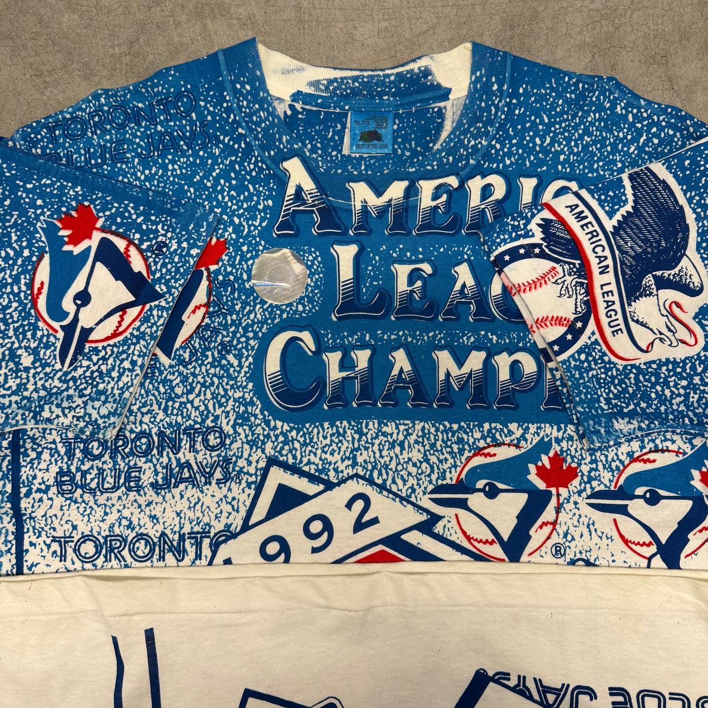 (XL) 1992 Toronto Blue Jays All Over Print Shirt Deadstock