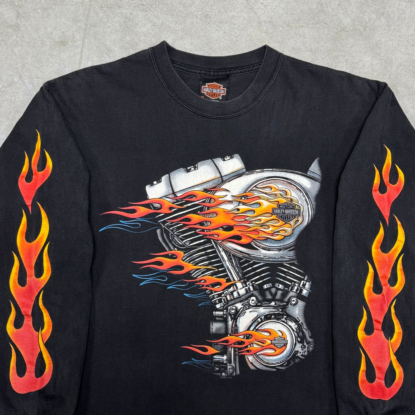 (M) Vintage Harley Flame LongSleeve Shirt