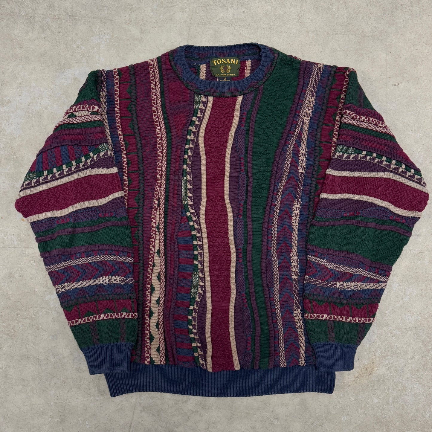 (L) 90s Tosani 3D Knit Coogi Style