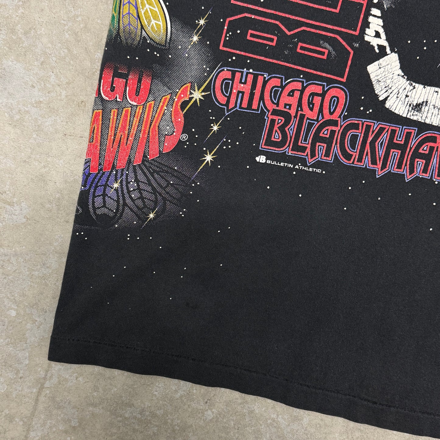 (XL) 90s Chicago Blackhawks Bulletin All Over Print Shirt