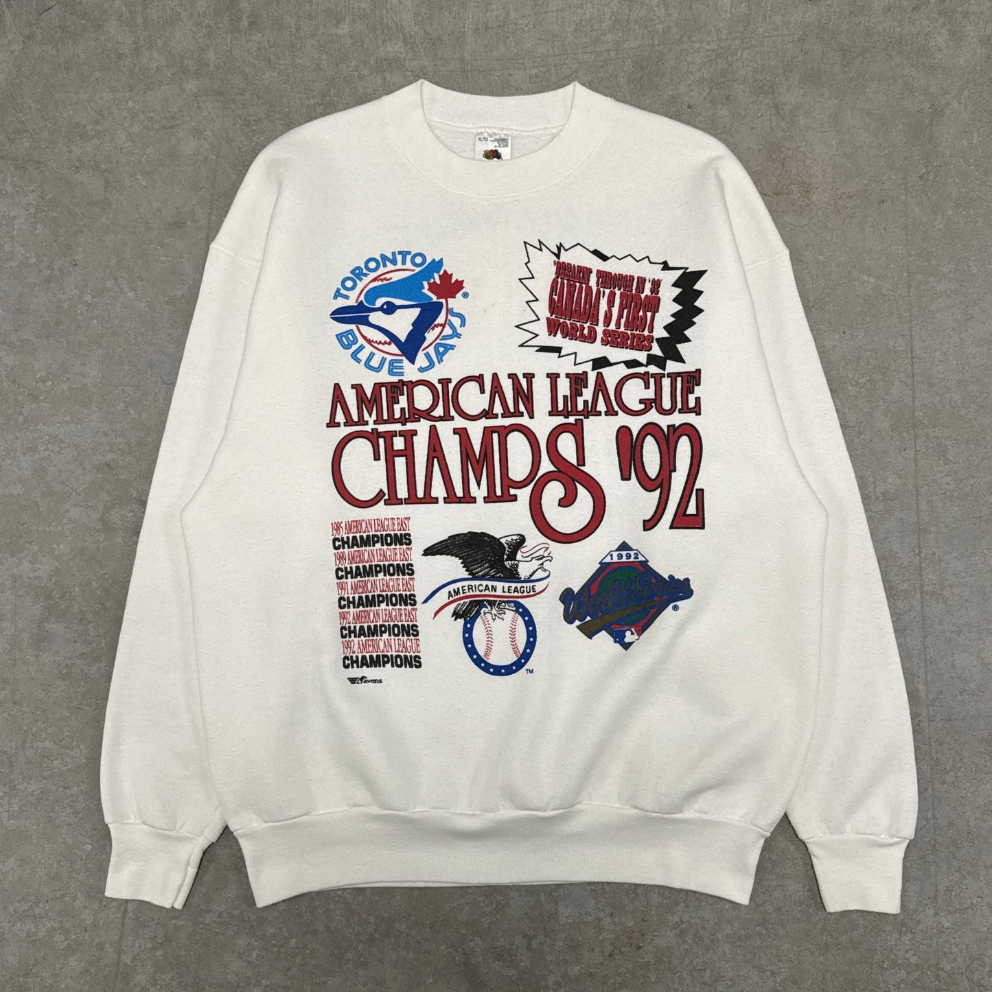 (XL) 1992 Toronto Blue Jays American League Champs Crewneck
