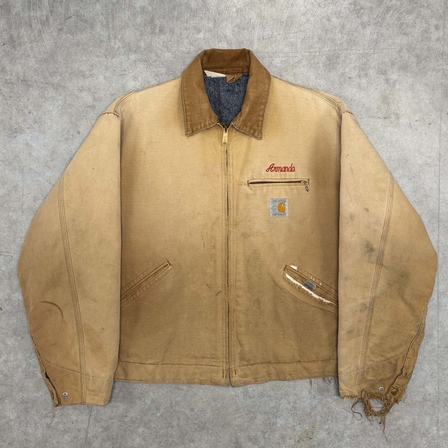 (L) 1989 Carhartt Detroit Jacket 100 Year