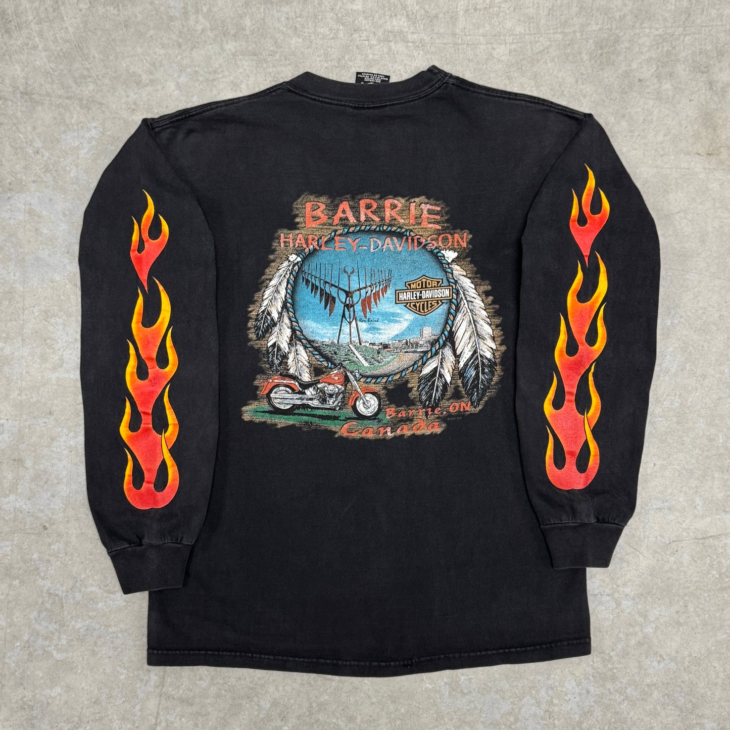(M) Vintage Harley Flame LongSleeve Shirt