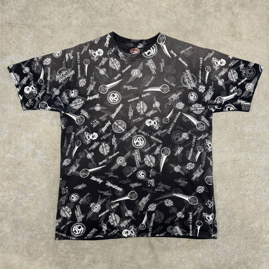 (M) 90s Harley Davidson AOP Shirt