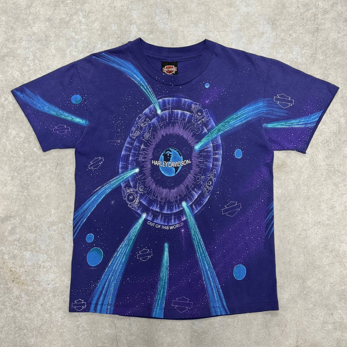 (M) 1995 Harley Davidson Out Of This World AOP Shirt