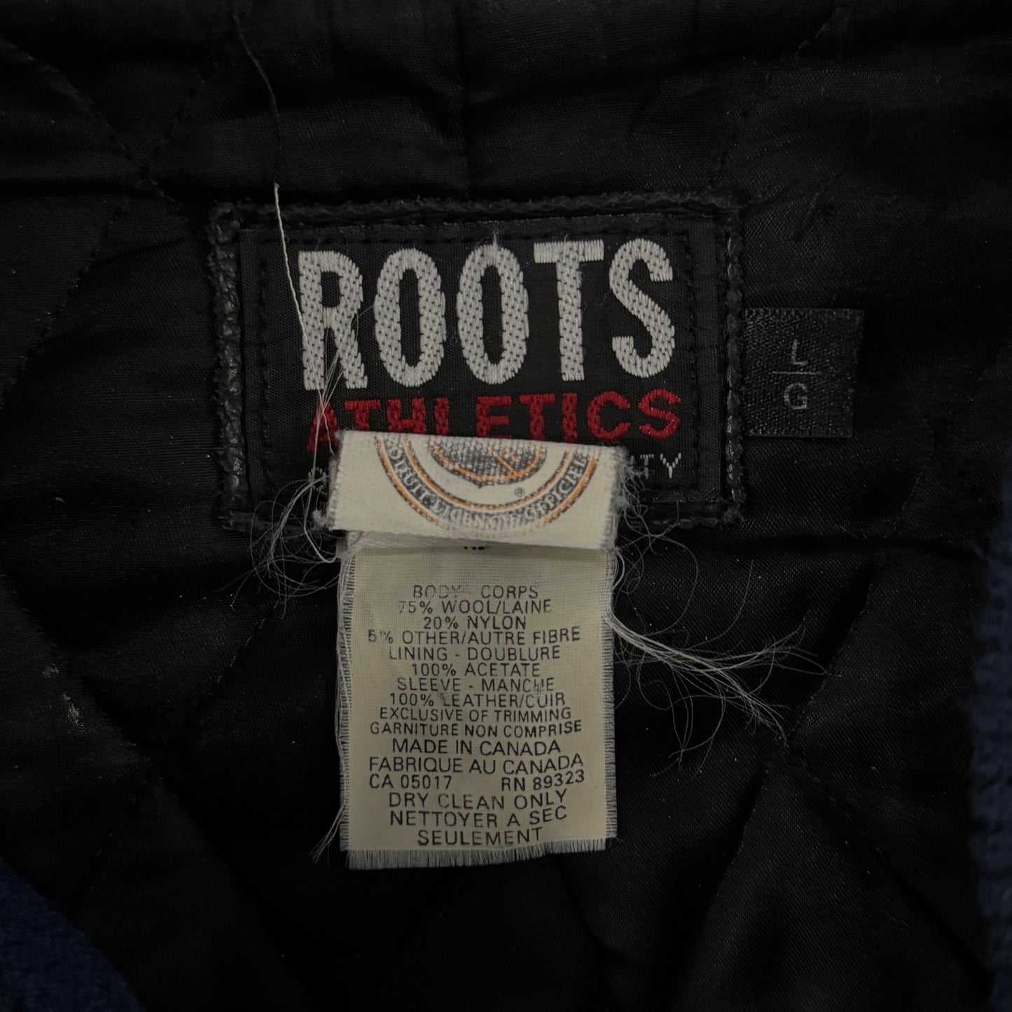 (L) Vintage Toronto Maple Leafs Roots Varsity Jacket