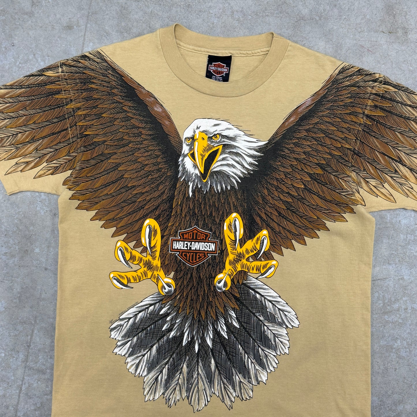(L) 1993 Harley Davidson Eagle AOP Shirt