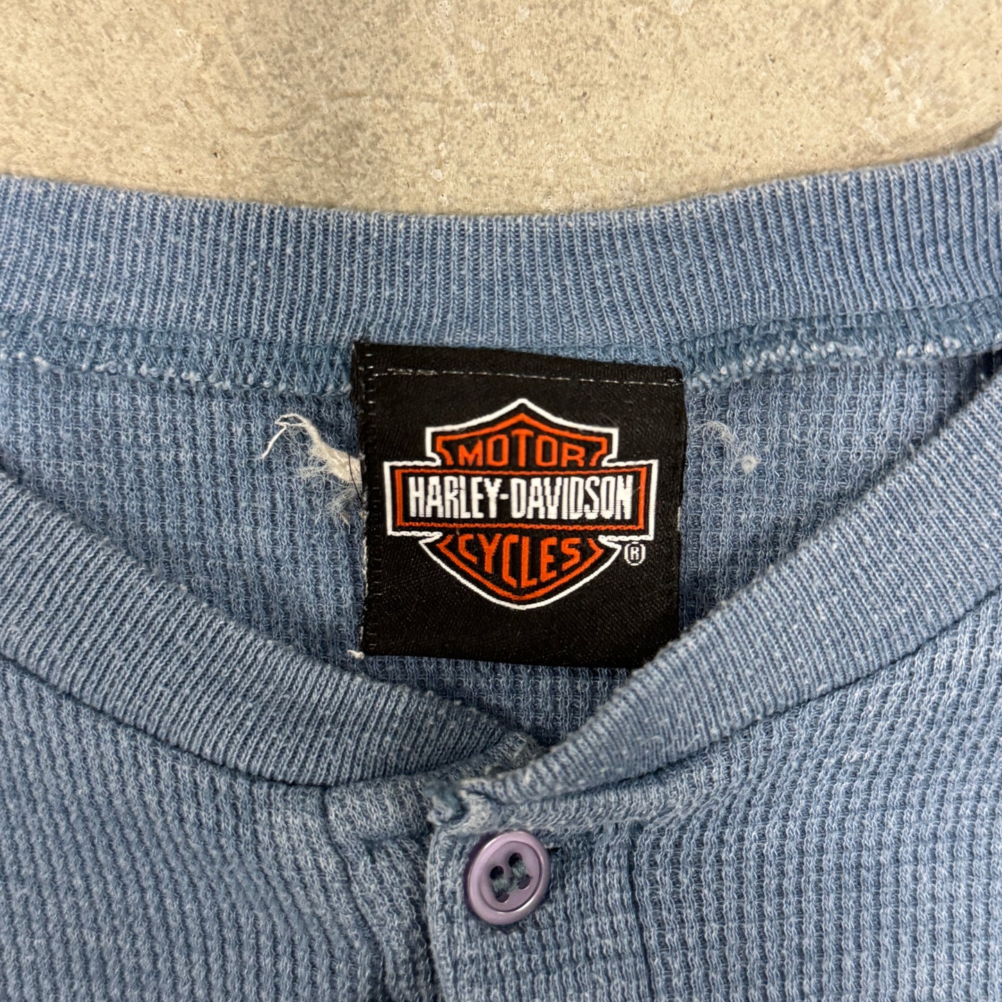 (L) 90s Harley Thermal Henley