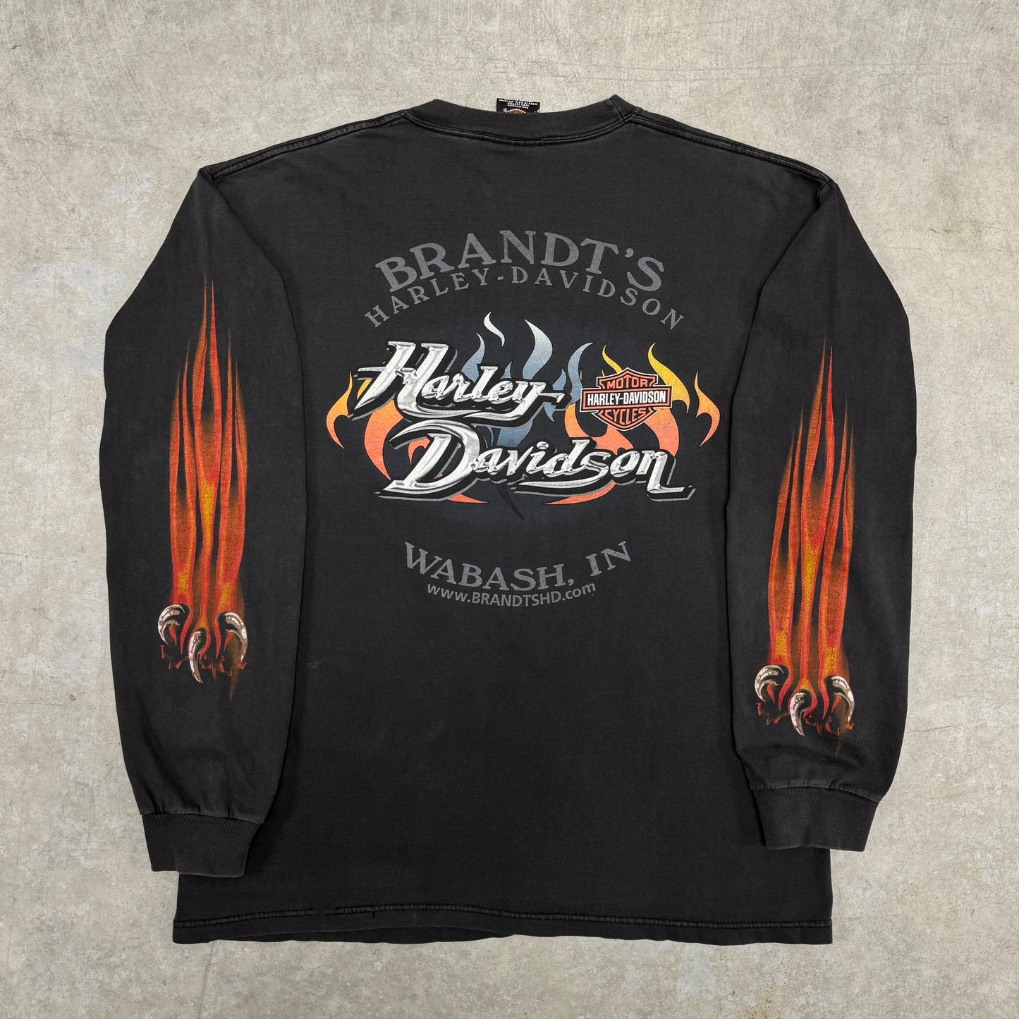 (L) Vintage Harley Flame Longsleeve Shirt