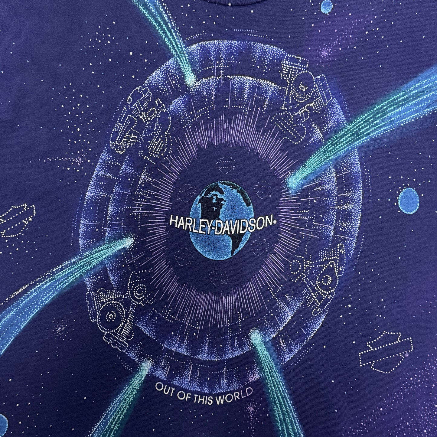 (M) 1995 Harley Davidson Out Of This World AOP Shirt