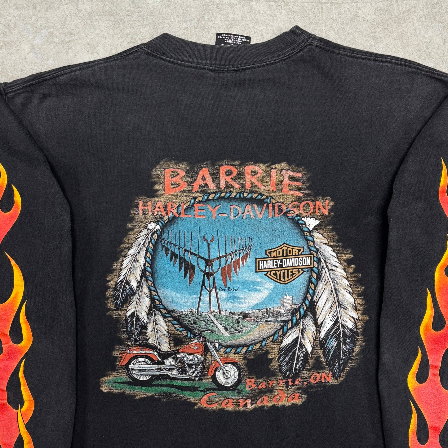 (M) Vintage Harley Flame LongSleeve Shirt