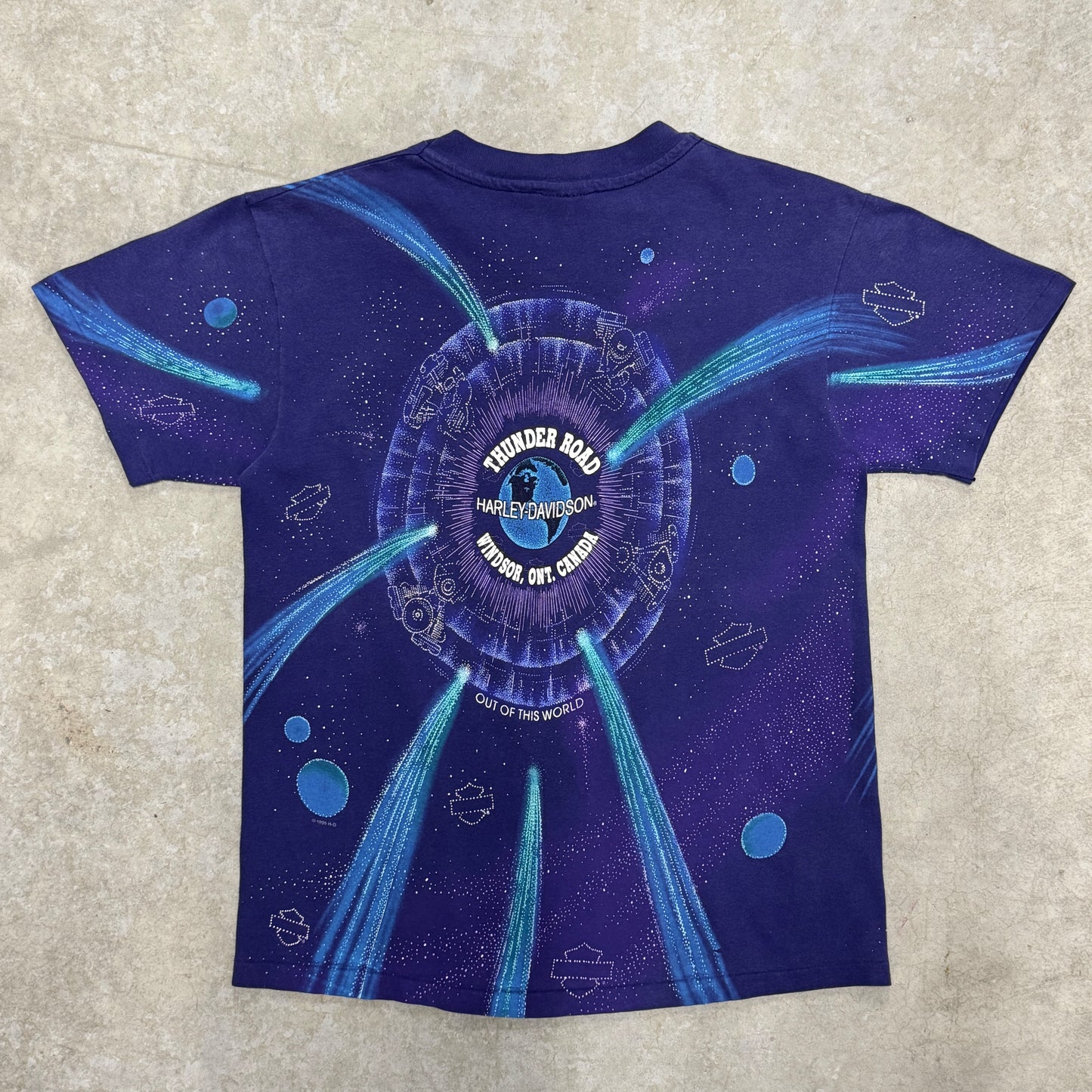 (M) 1995 Harley Davidson Out Of This World AOP Shirt