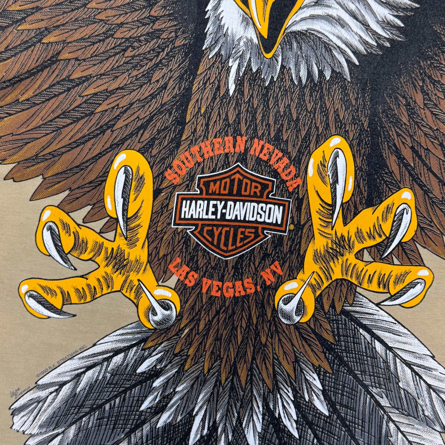 (L) 1993 Harley Davidson Eagle AOP Shirt
