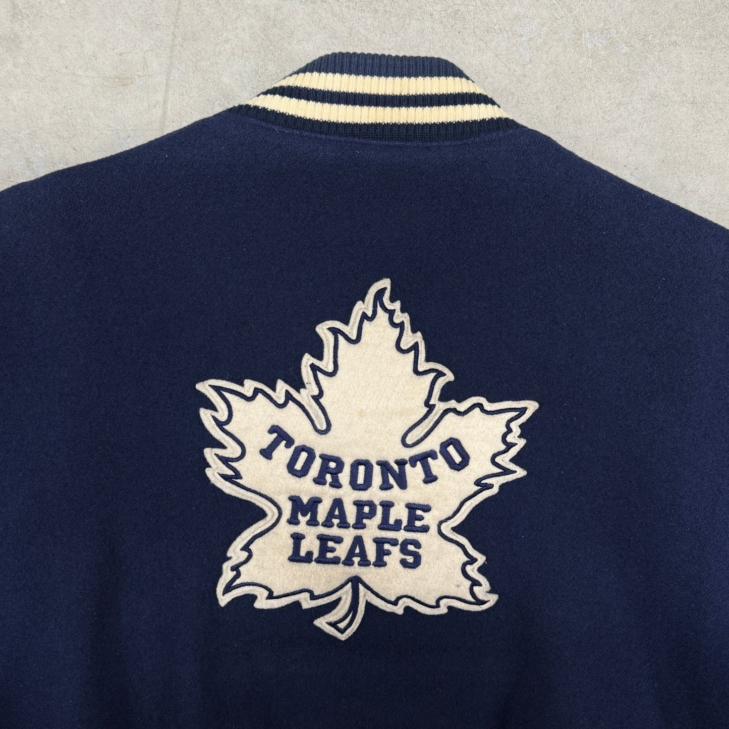 (L) Vintage Toronto Maple Leafs Roots Varsity Jacket