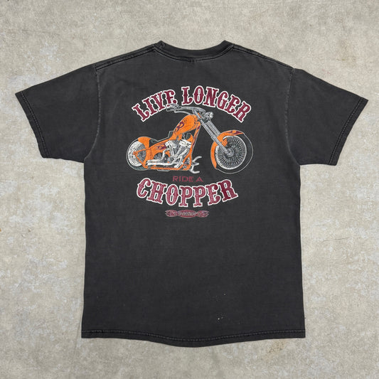(M) Vintage Live Longer Ride A Chopper Shirt Fader
