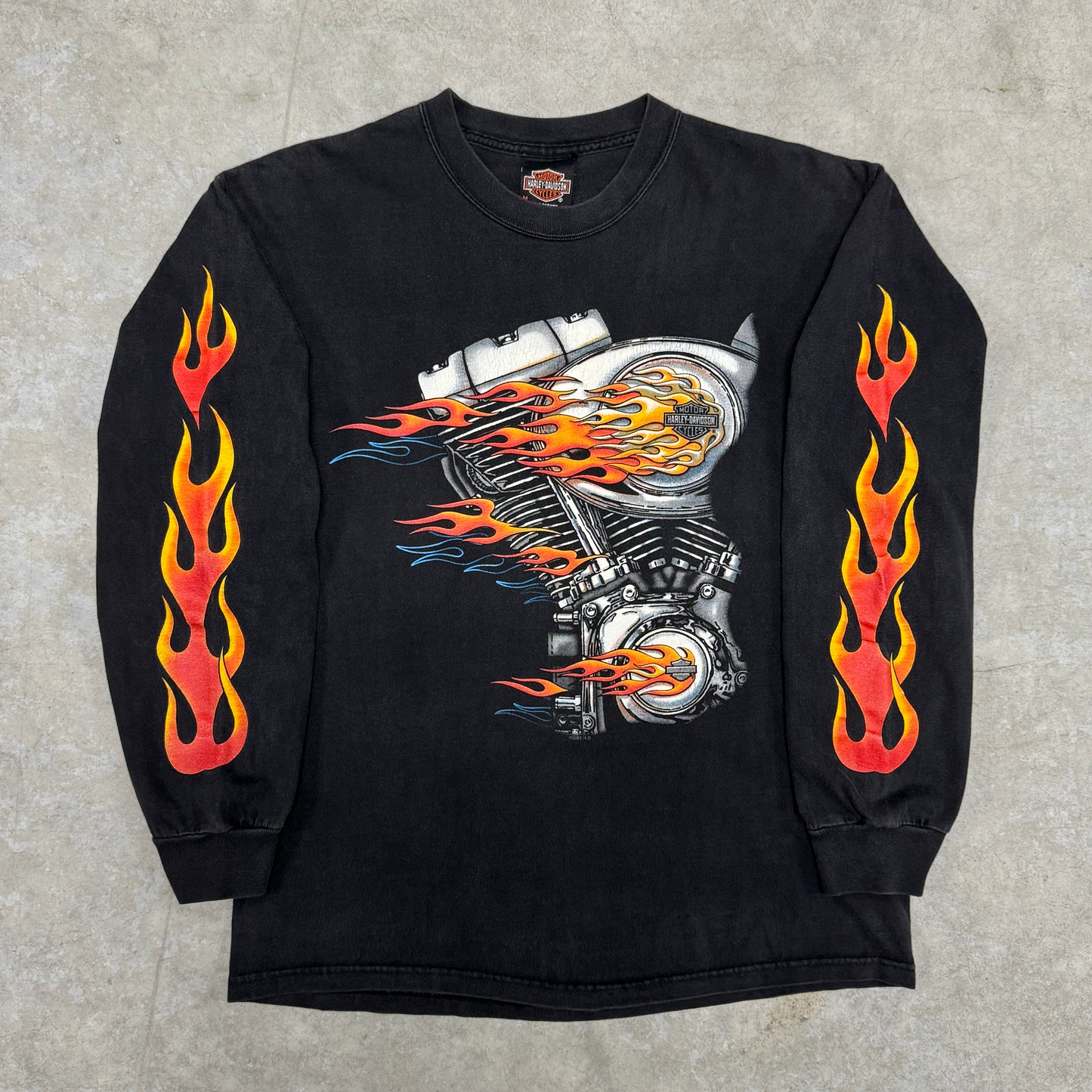(M) Vintage Harley Flame LongSleeve Shirt