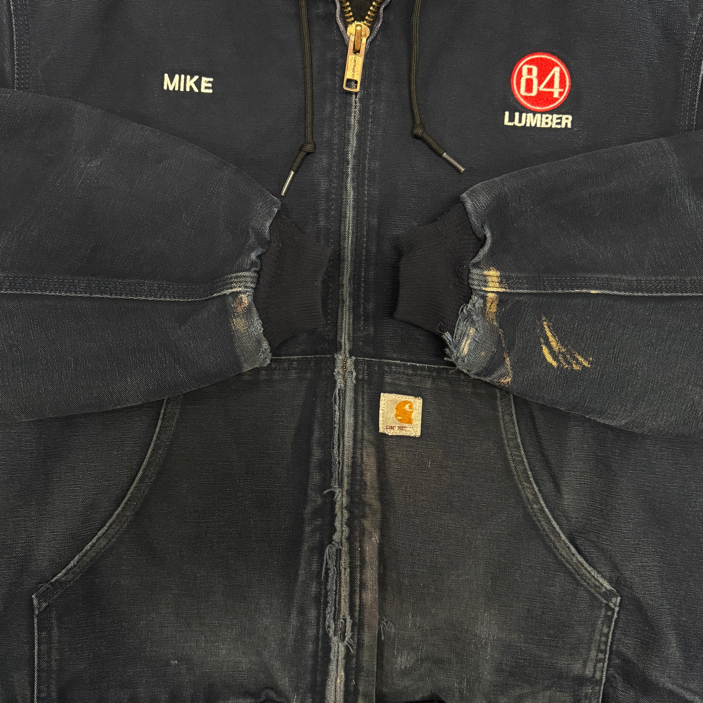 (L) Faded & Distressed Carhartt Active Jacket Blue