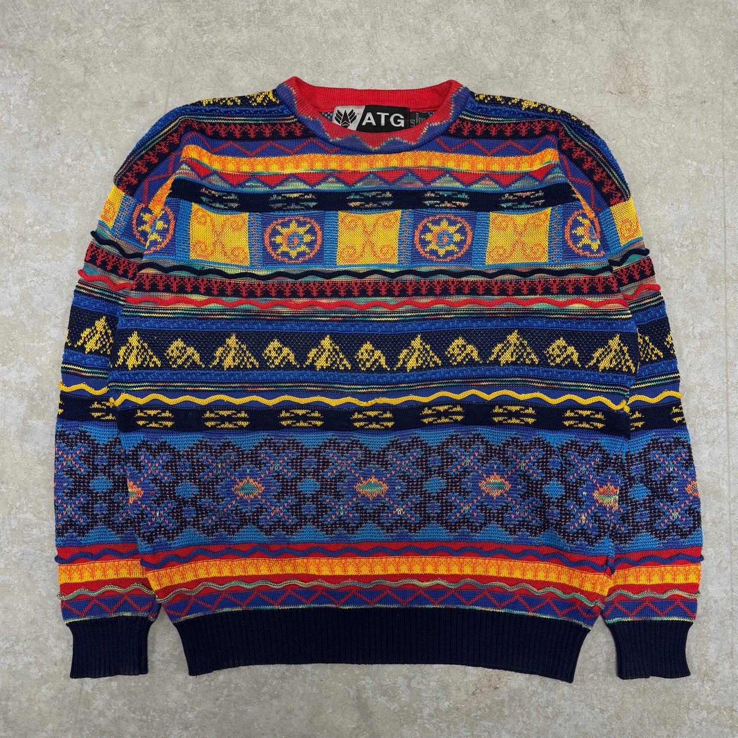 (L) Vintage ATG 3D Knit Sweater
