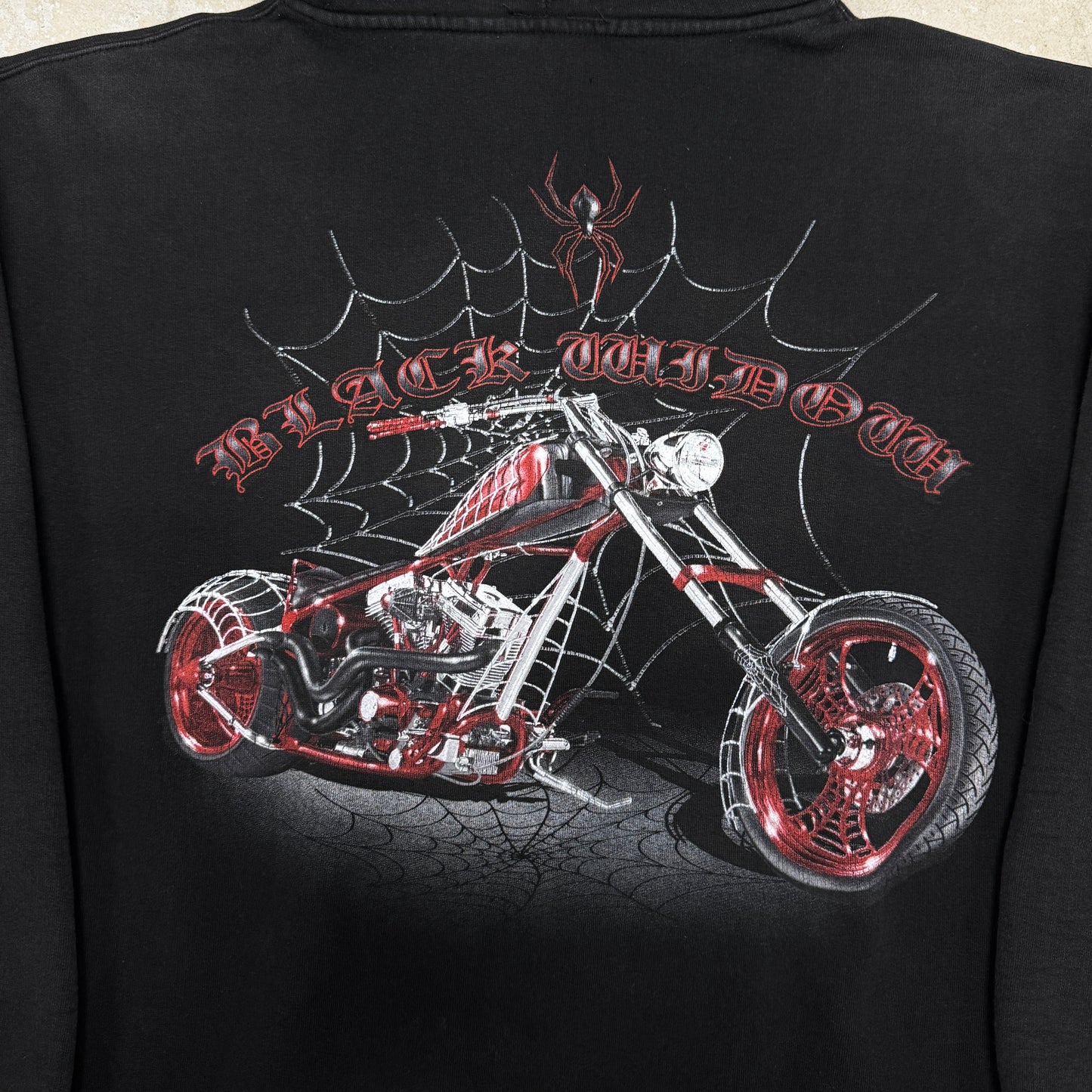 (M) Vintage Black Widow American Chopper Hoodie