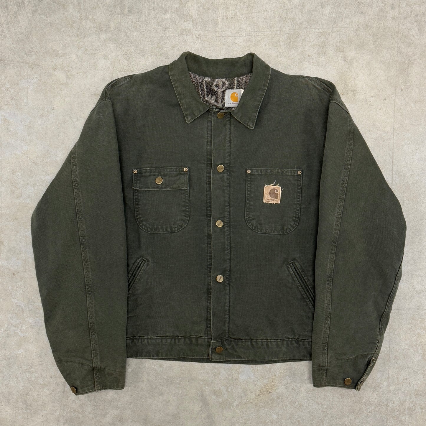 (XL) 90s Carhartt Chore Detroit Aztec Jacket