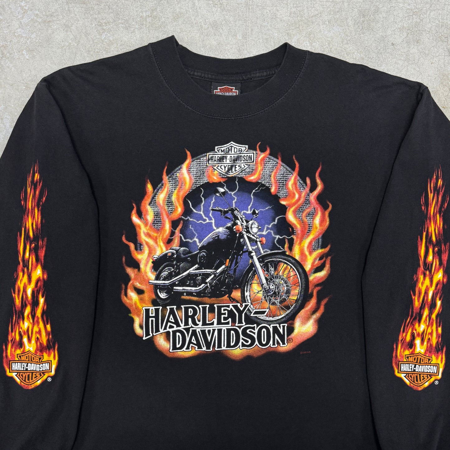 (L) Vintage Harley Davidson Flame Longsleeve
