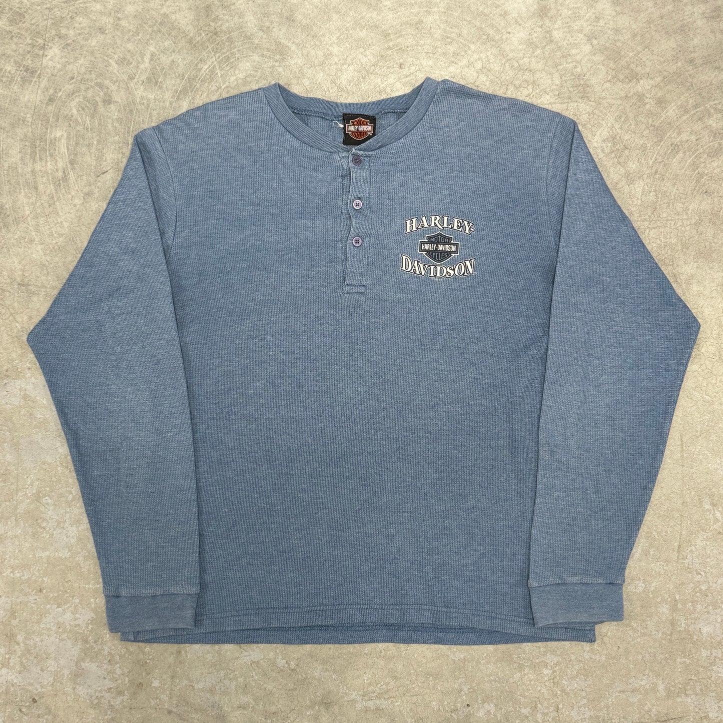 (L) 90s Harley Thermal Henley
