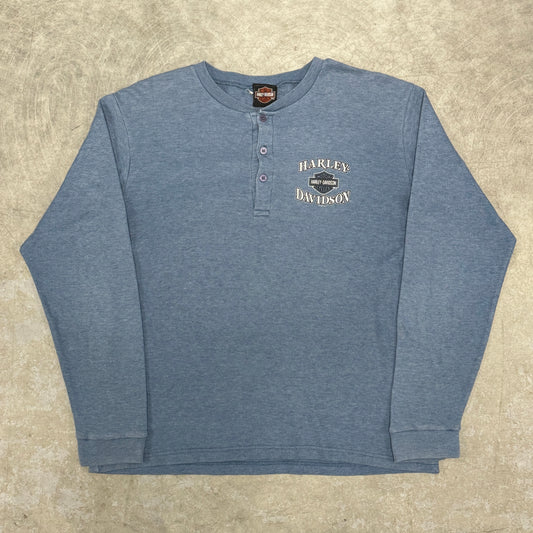 (L) 90s Harley Thermal Henley