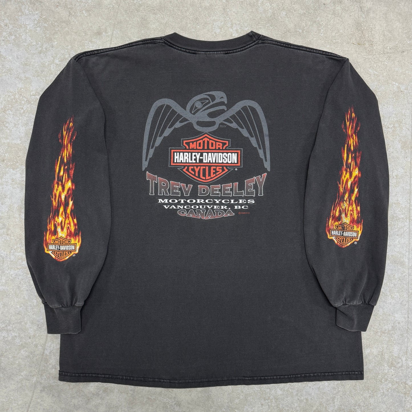 (XL) Vintage Harley Davidson Flame Longsleeve Vancouver