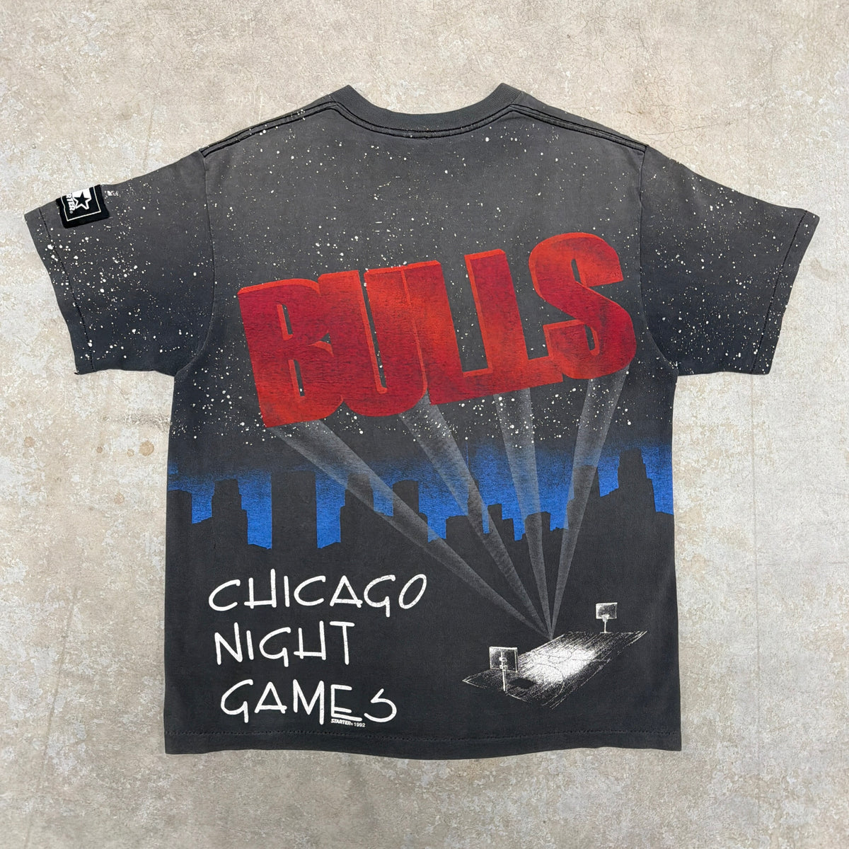 (M) 90s Chicago Bulls Night Games All Over Print Shirt