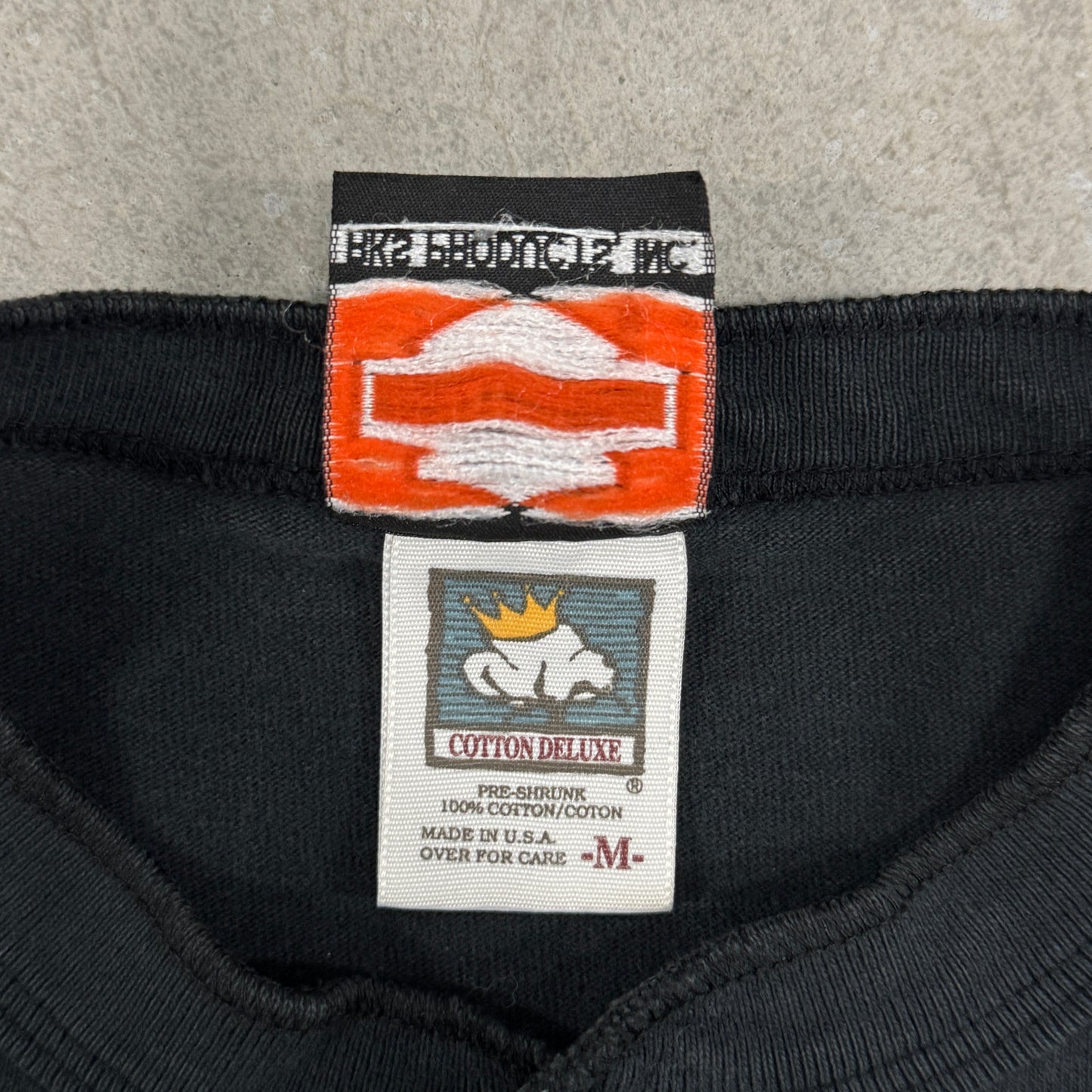 (M) 90s Harley Davidson Henley Longsleeve