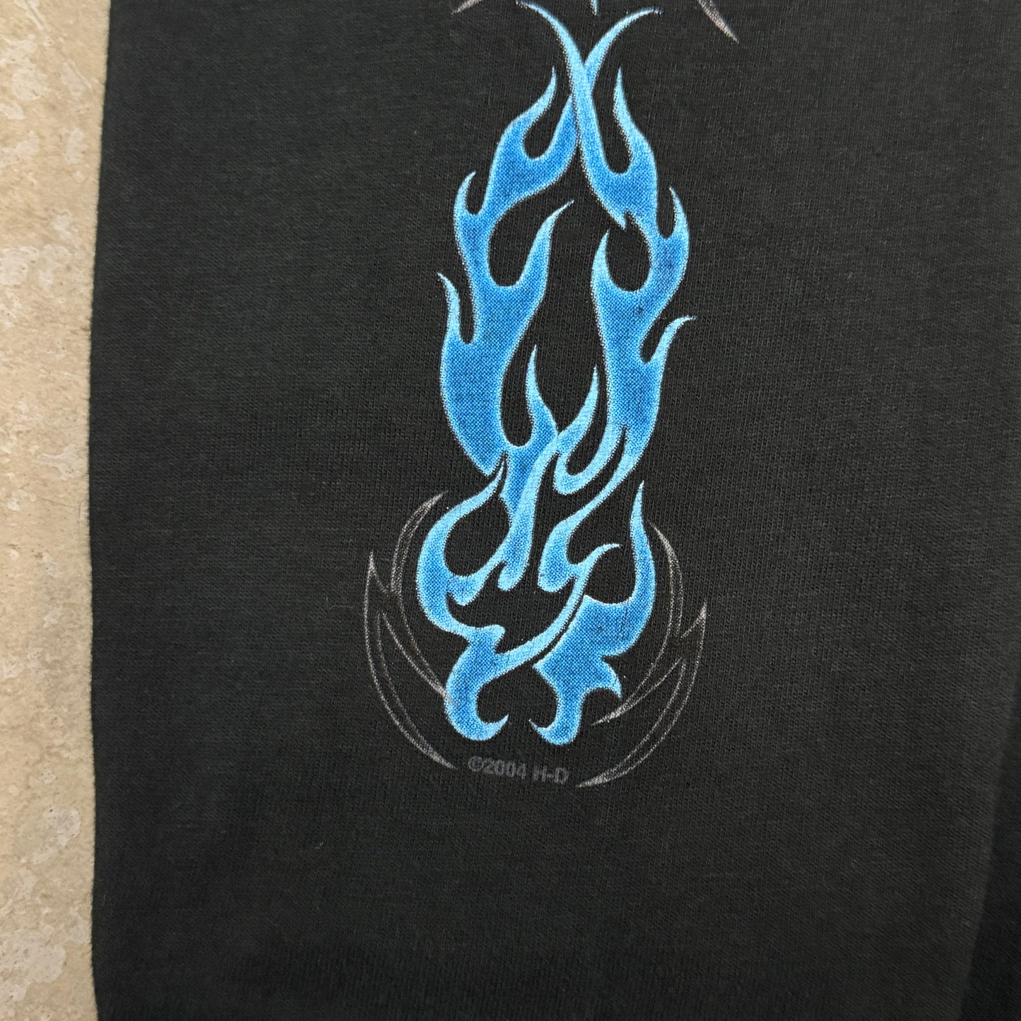 (L) Vintage Harley Davidson Blue Flame Longsleeve