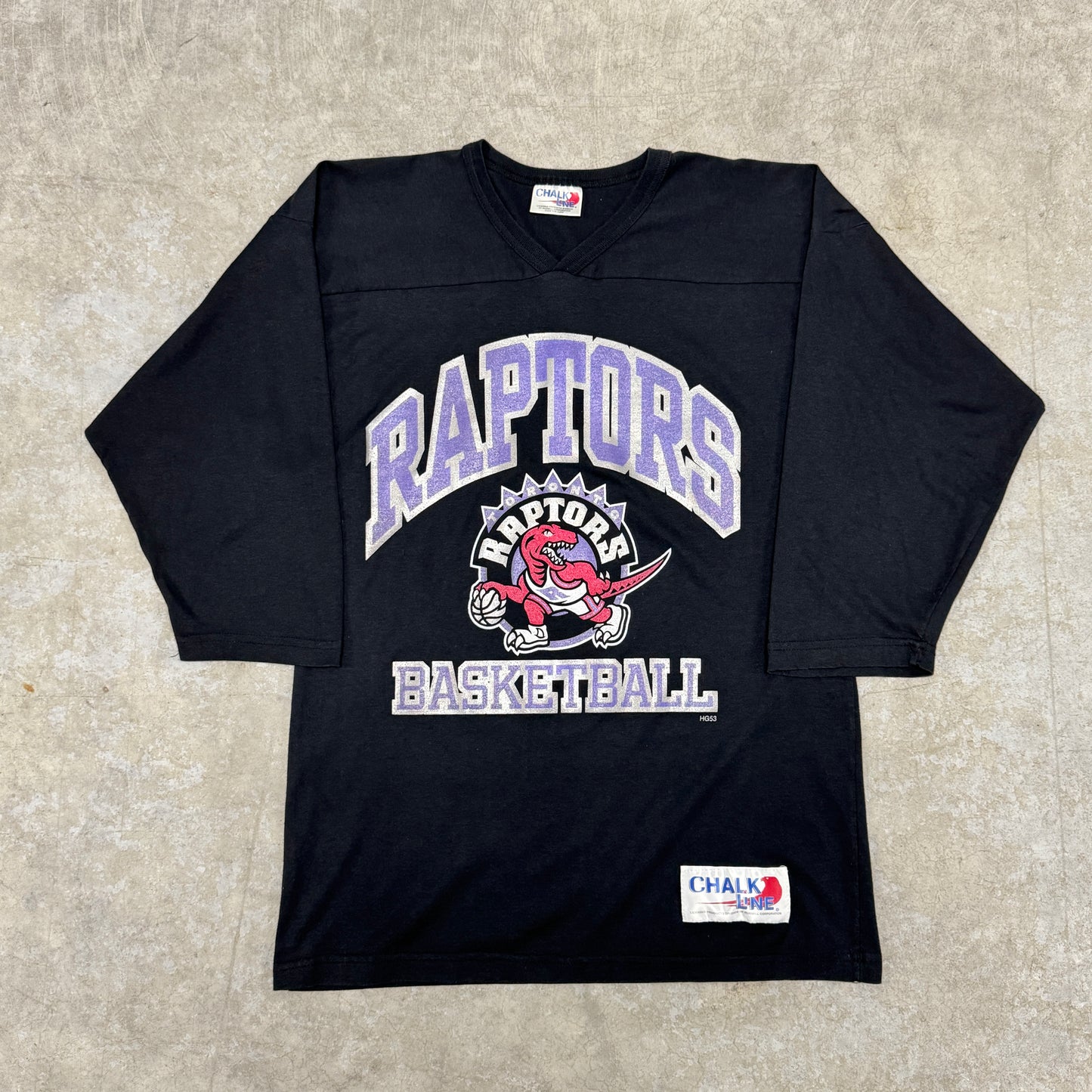 (M) 90s Toronto Raptors 3/4 Sleeve Shirt