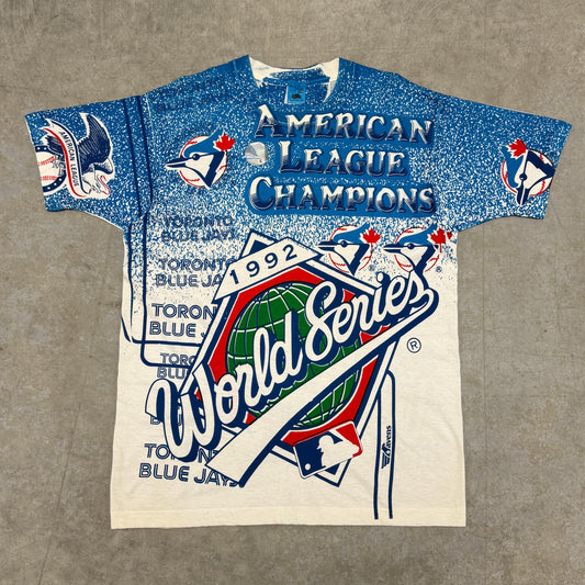 (XL) 1992 Toronto Blue Jays All Over Print Shirt Deadstock