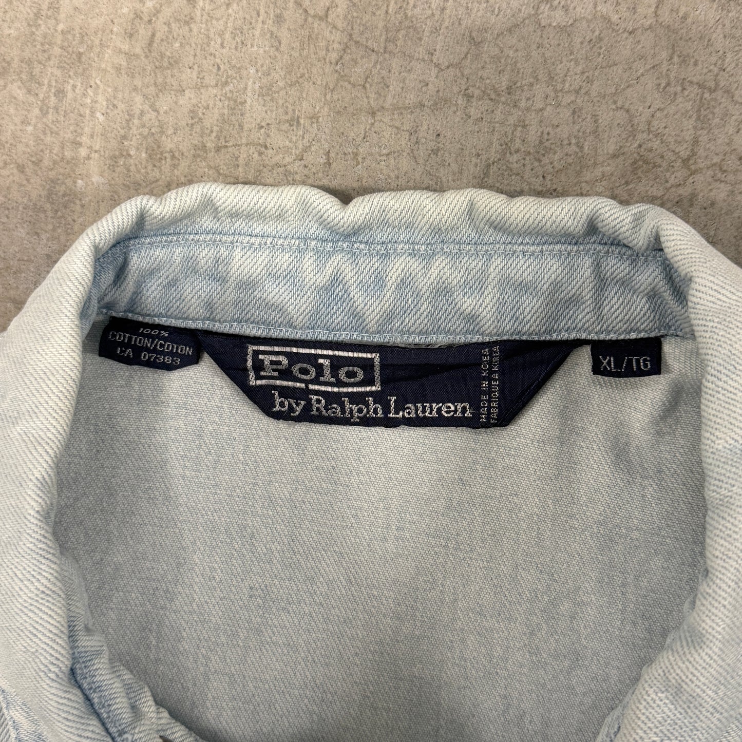 (XL) Vintage Polo Harrington Denim Jacket