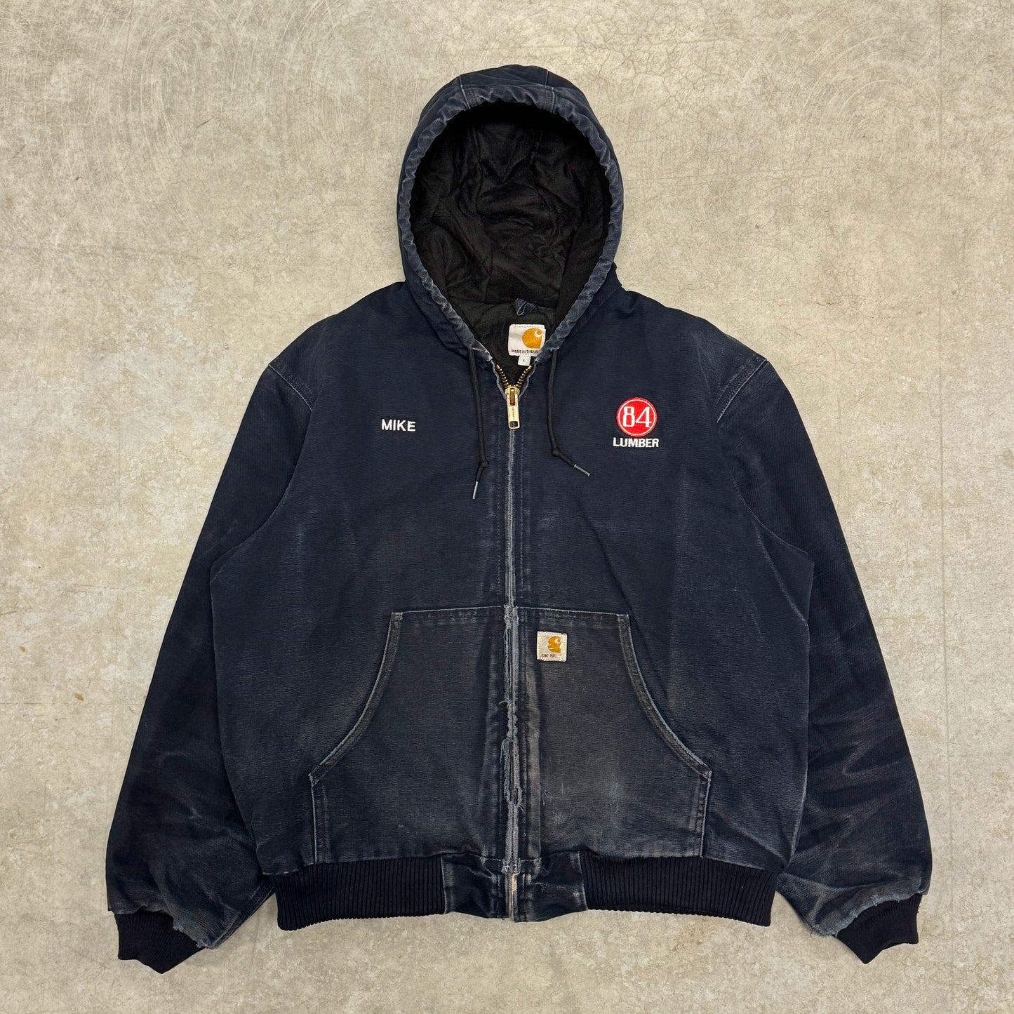 (L) Faded & Distressed Carhartt Active Jacket Blue