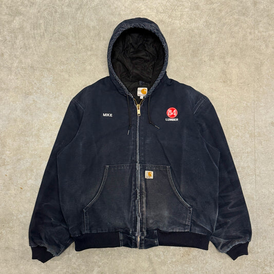 (L) Faded & Distressed Carhartt Active Jacket Blue