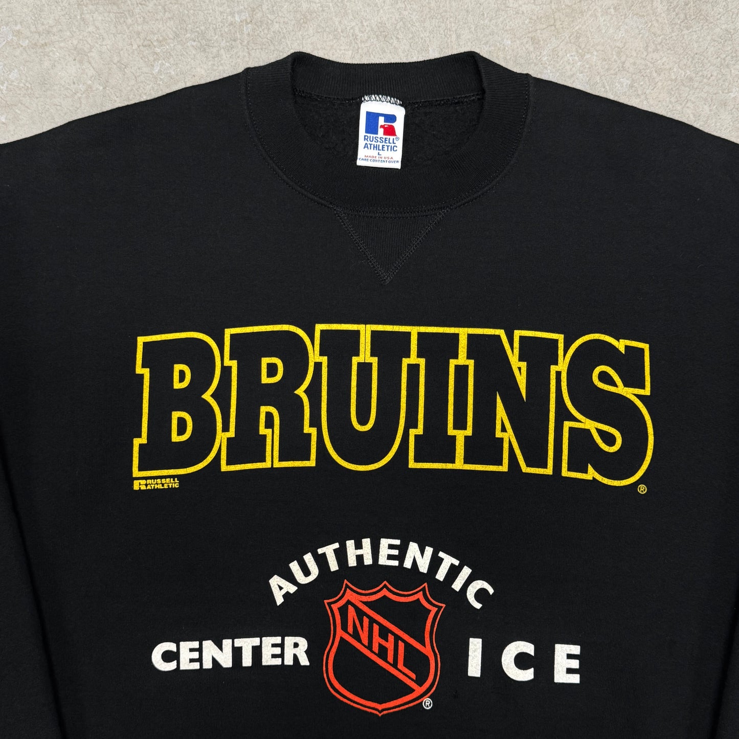 (L) 90s Boston Bruins Russell Crewneck
