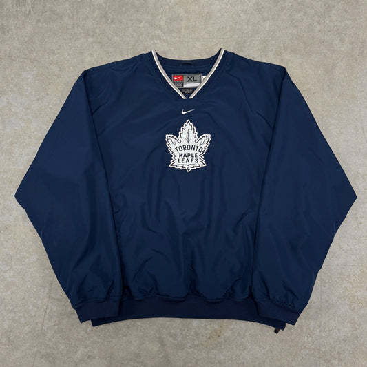 (XL) Vintage Toronto Maple Leafs Pullover Windbreaker