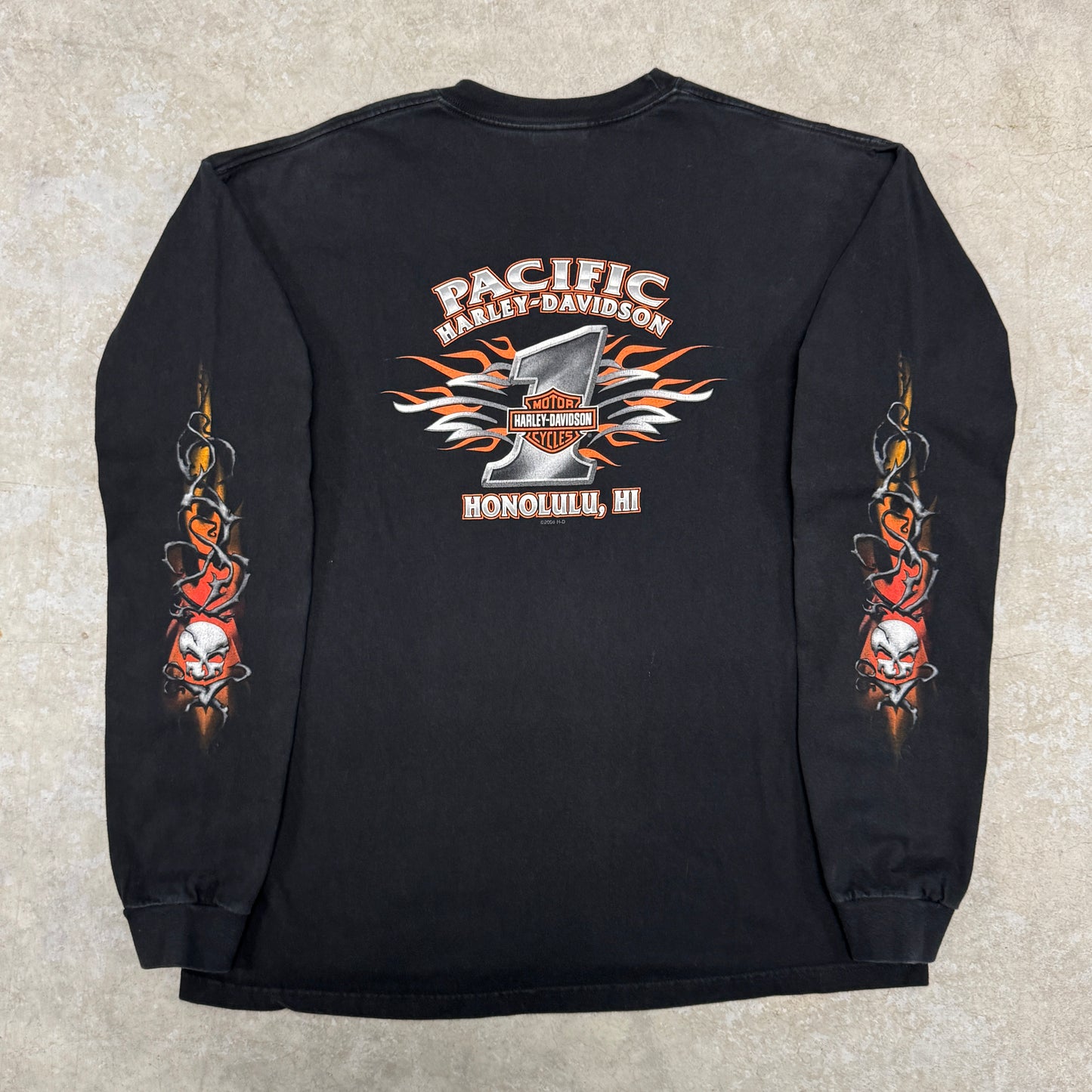 (XL) 2005 Harley Davidson Skull Longsleeve