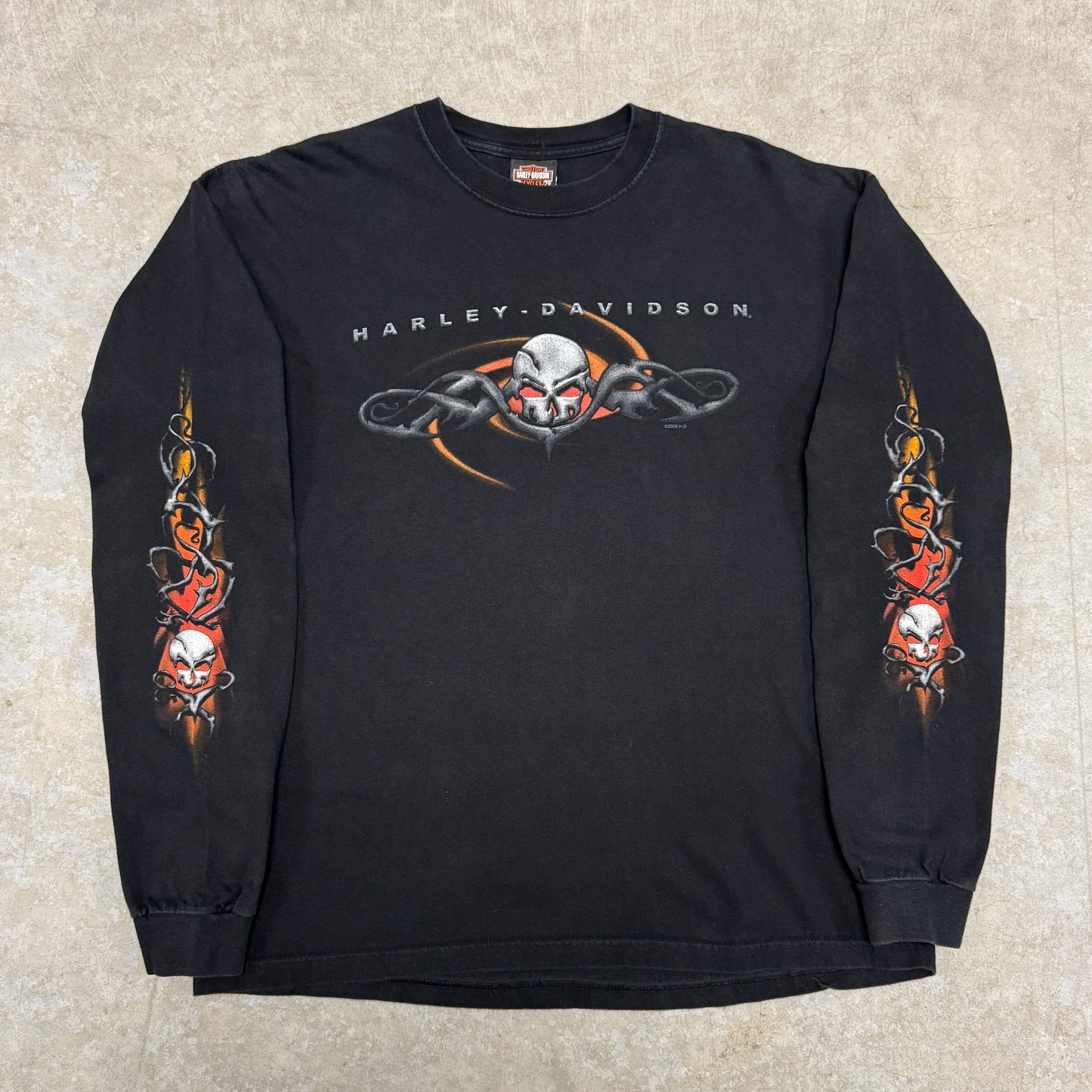 (XL) 2005 Harley Davidson Skull Longsleeve
