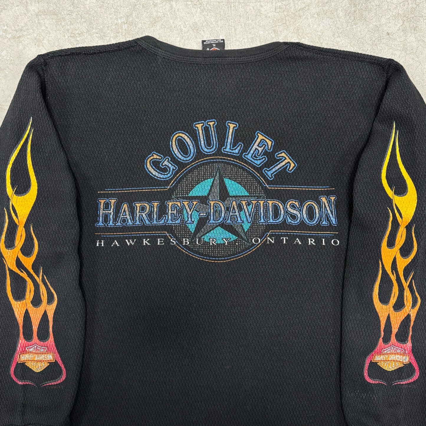 (L) 90s Harley Davidson Flame Thermal Longsleeve