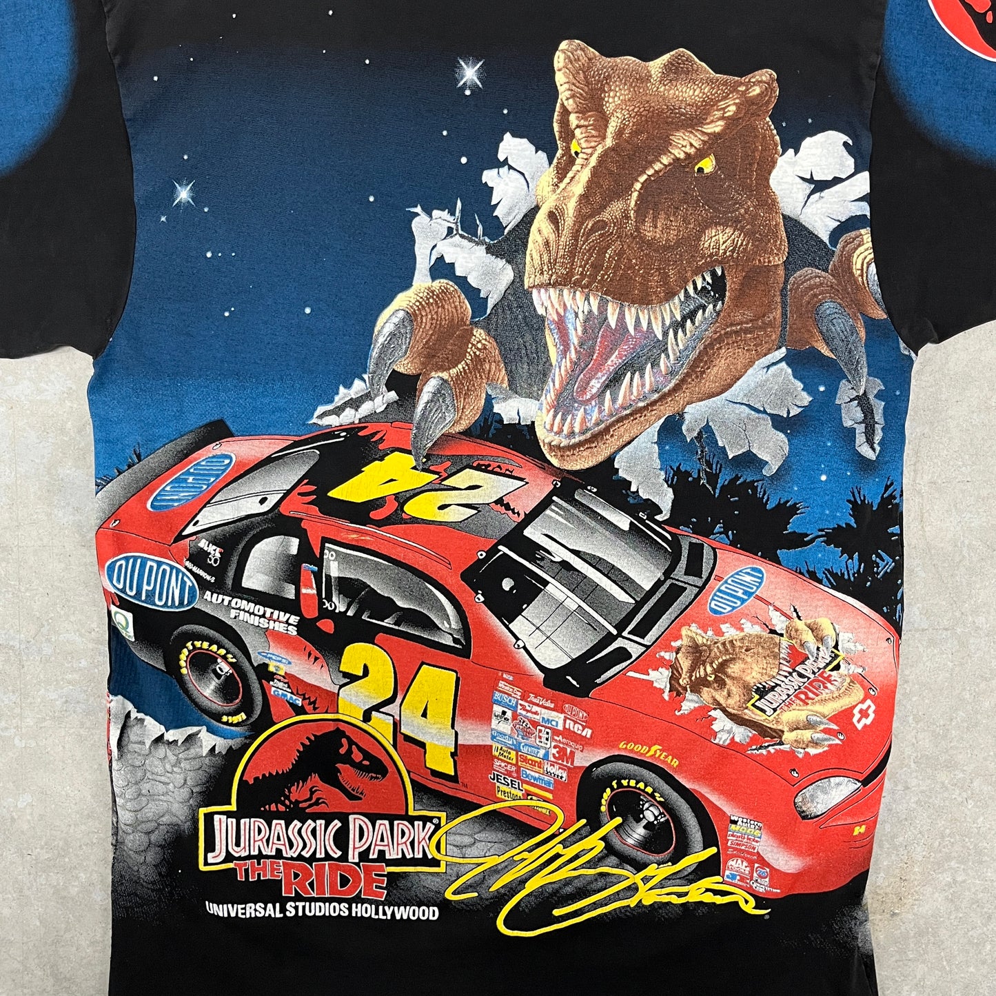 (L) Vintage Jurassic Park Nascar All Over Print Shirt