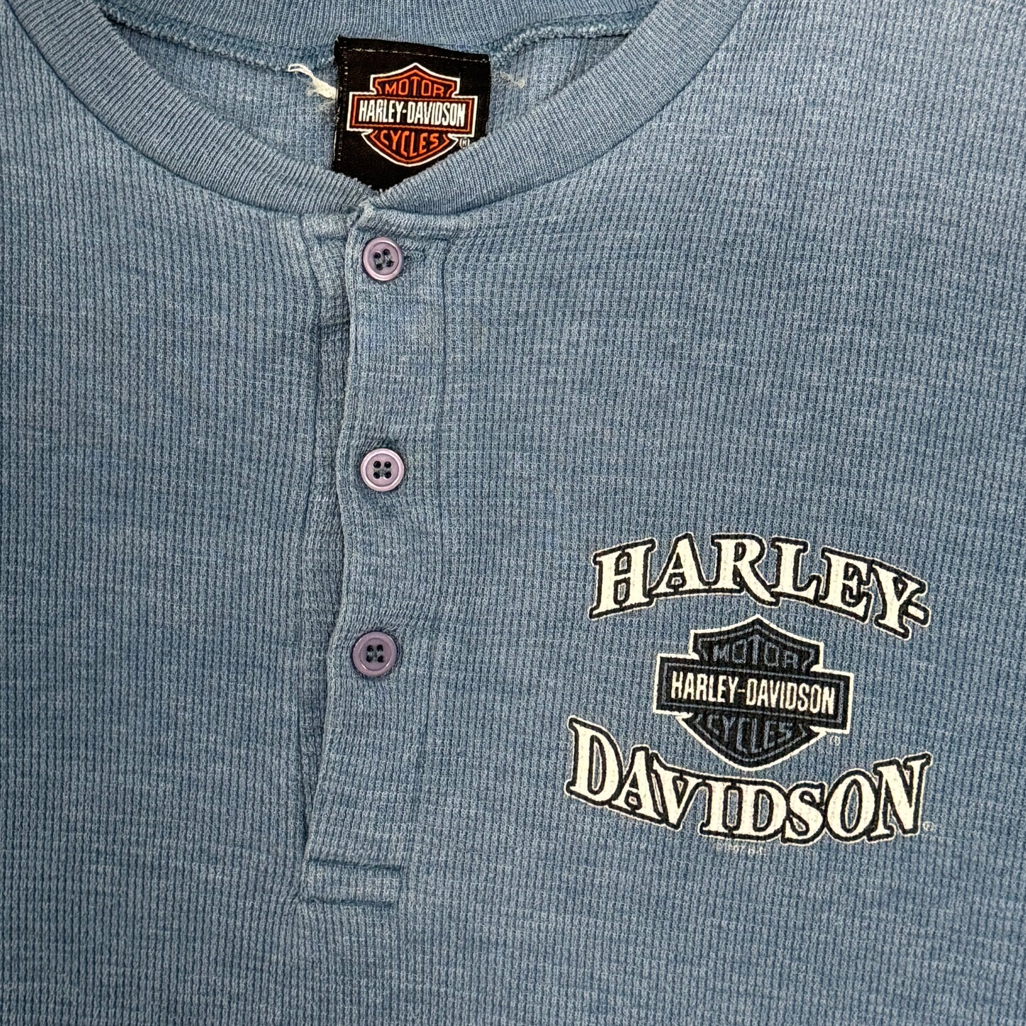 (L) 90s Harley Thermal Henley