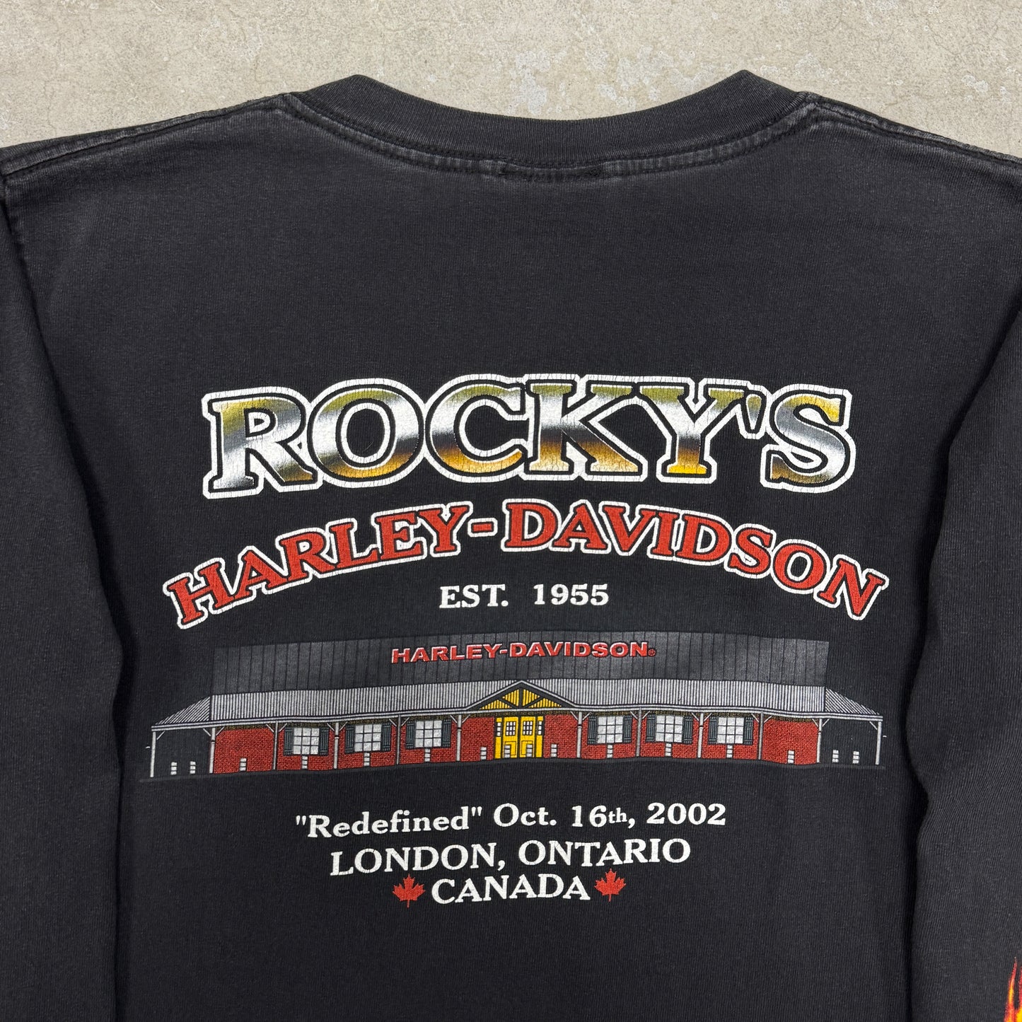 (S) 2002 Harley Davidson Flame Longsleeve