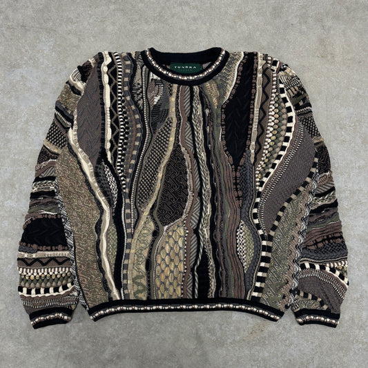 (XL) Vintage Tundra 3D Knit Heavyweight Sweater